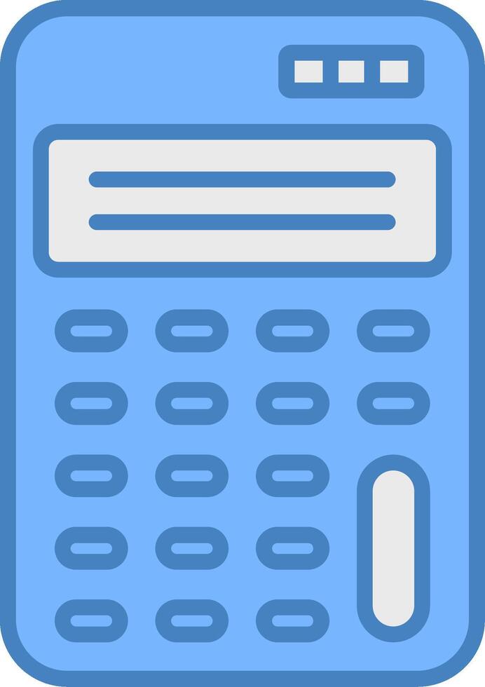 Scientific Calculator Line Filled Blue Icon vector