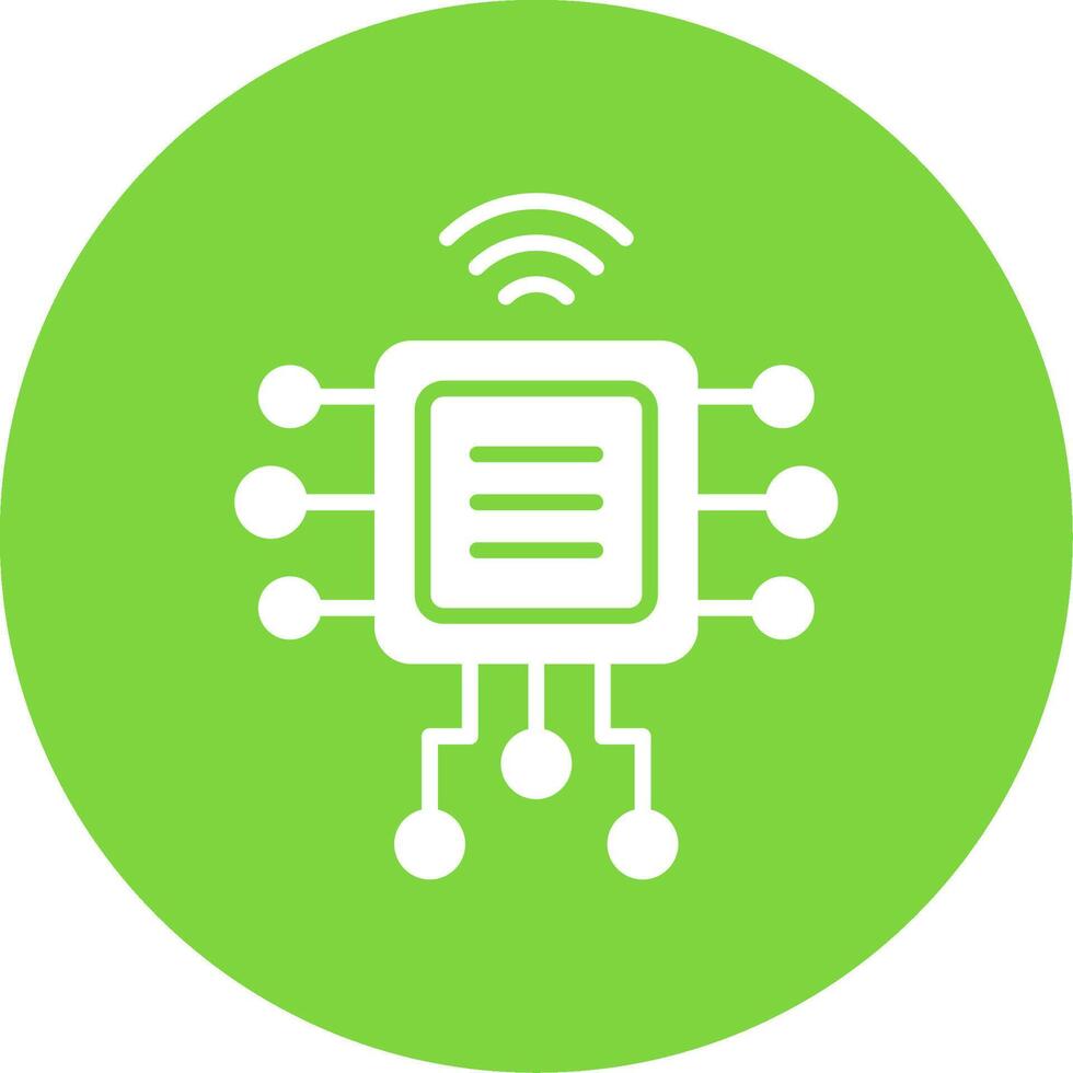 Computer Chip Multi Color Circle Icon vector