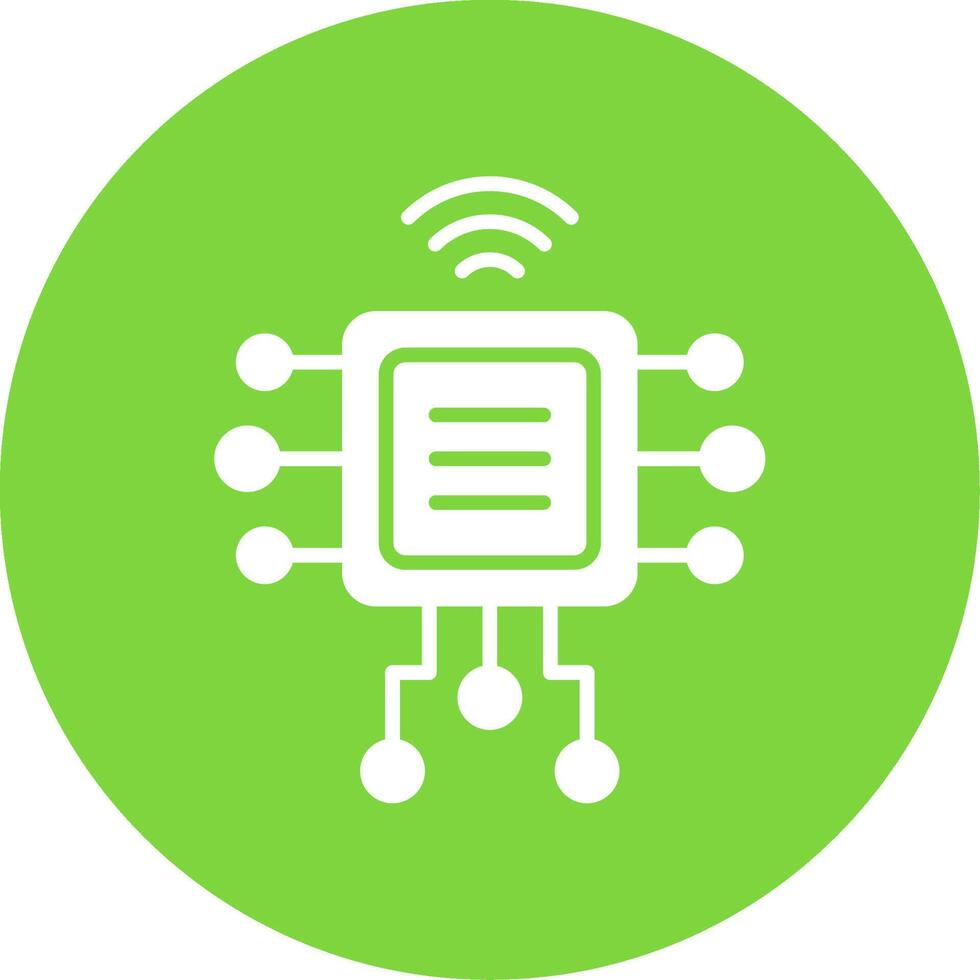 Computer Chip Multi Color Circle Icon vector