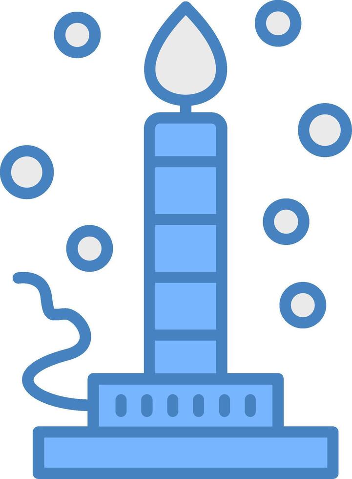 Bunsen Burner Line Filled Blue Icon vector