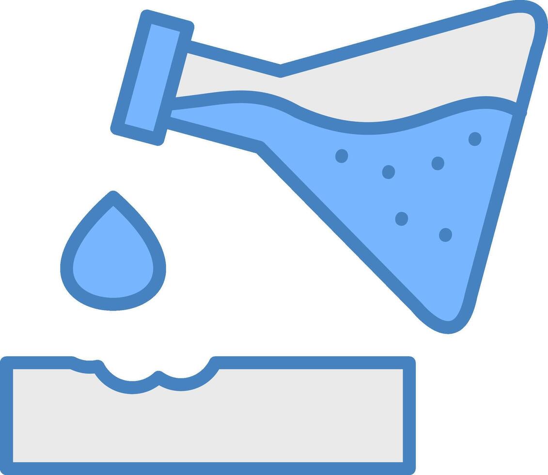 Corrosive Line Filled Blue Icon vector