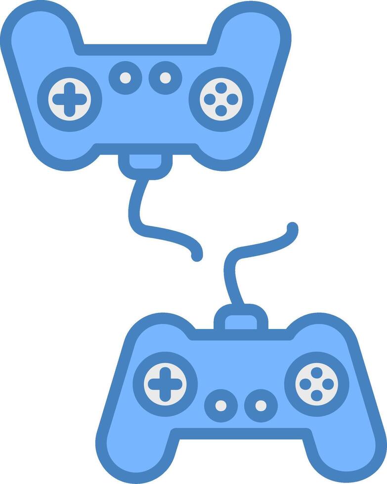 Player Versus Player Line Filled Blue Icon vector
