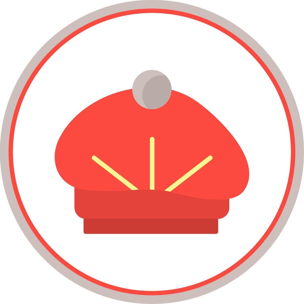 Beret Flat Circle Icon vector