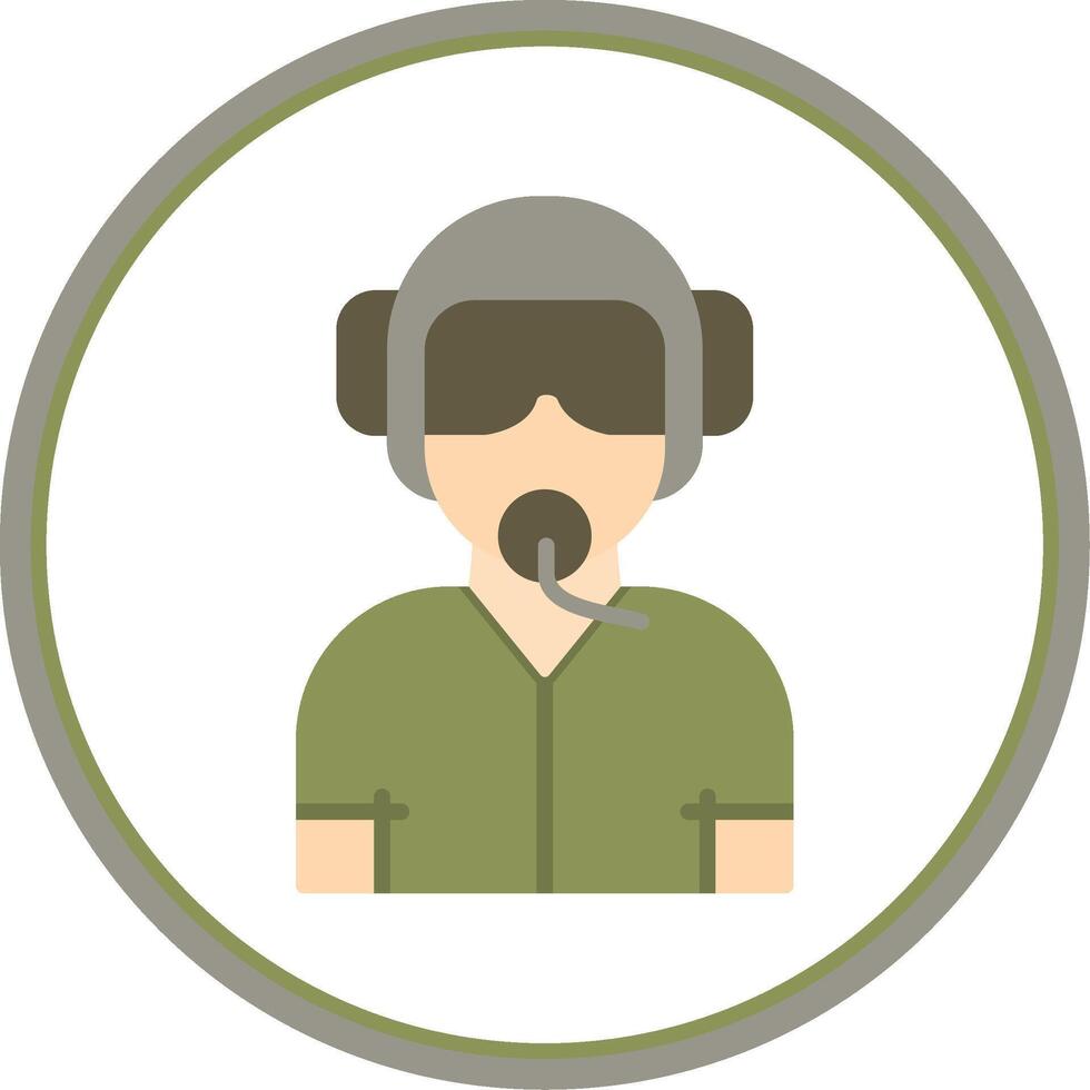 Pilot Flat Circle Icon vector