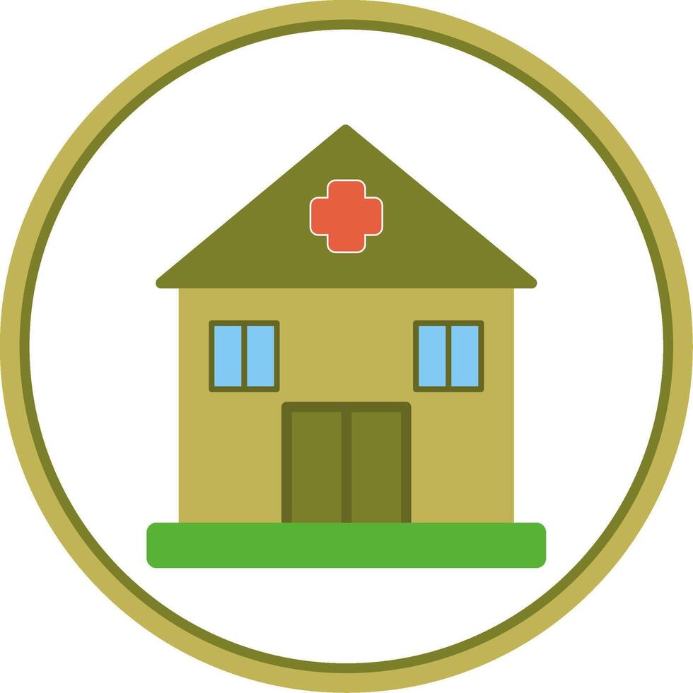 Building Flat Circle Icon vector