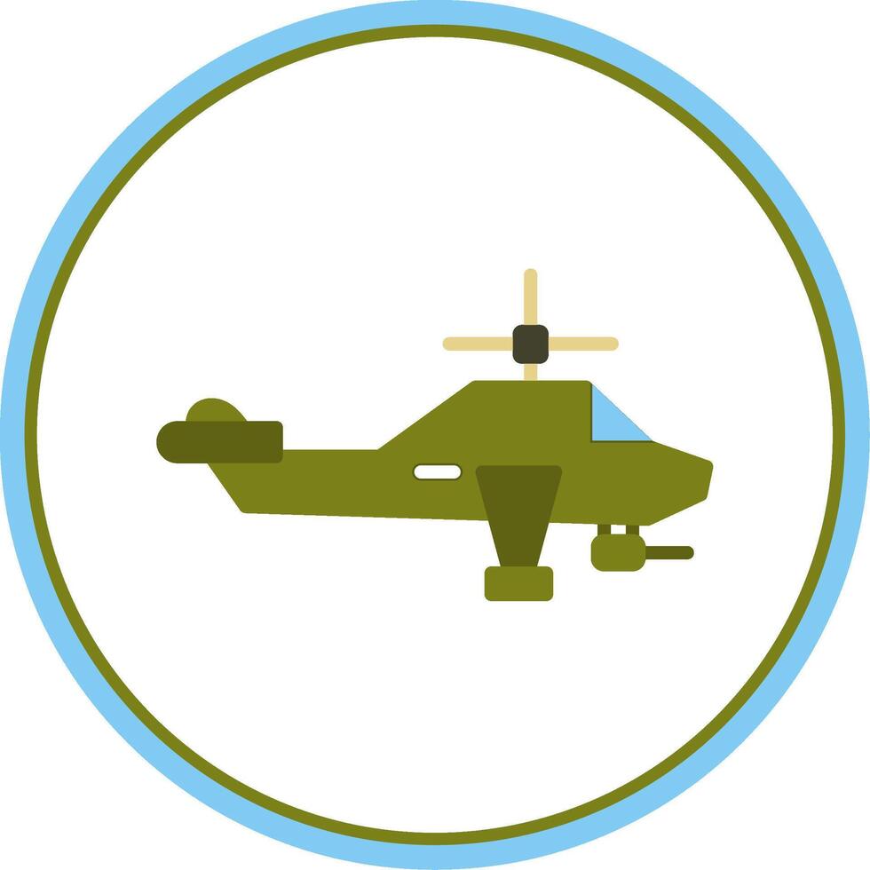 Heliciopter Flat Circle Icon vector