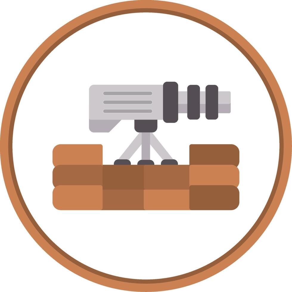 Turret Flat Circle Icon vector