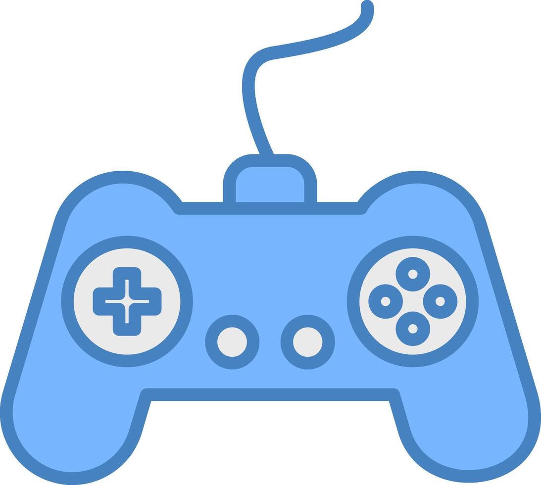 Gamer Line Filled Blue Icon vector