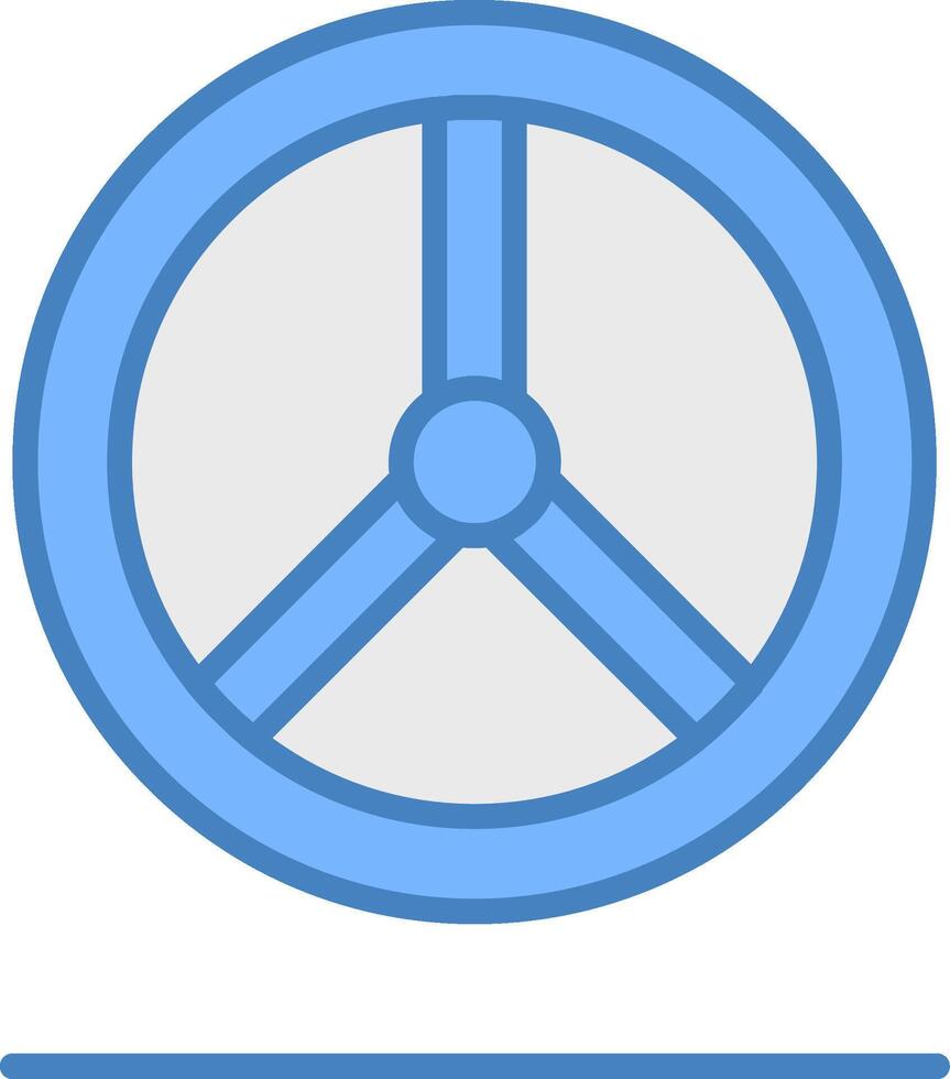 Steering Wheel Line Filled Blue Icon vector