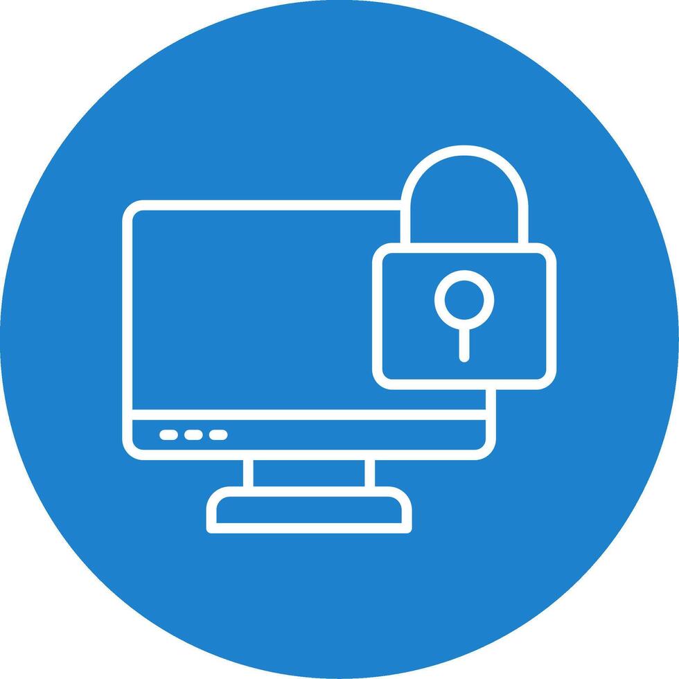 Locked Computer Multi Color Circle Icon vector