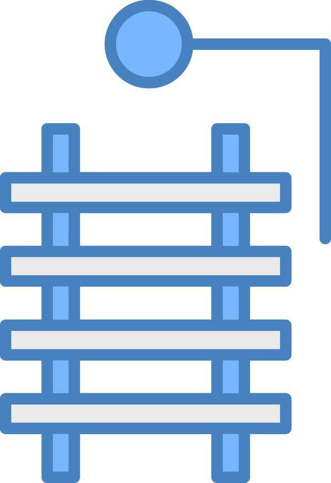 Rail Line Filled Blue Icon vector