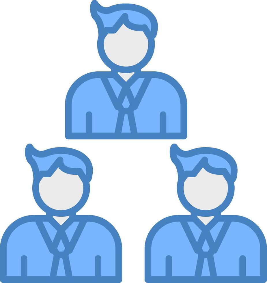 Team Line Filled Blue Icon vector