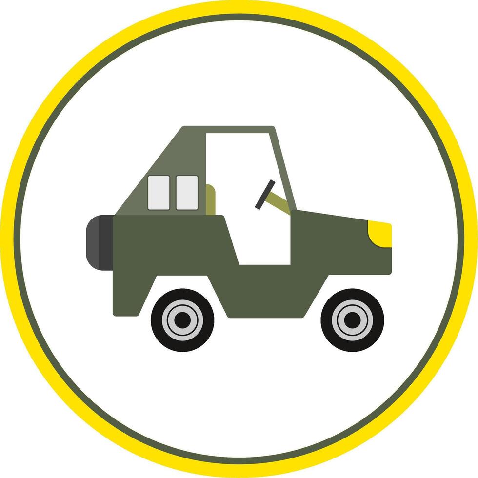 Jeep Flat Circle Icon vector