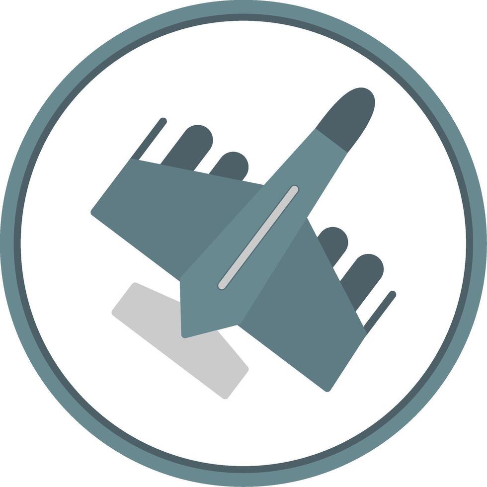 Jet Flat Circle Icon vector