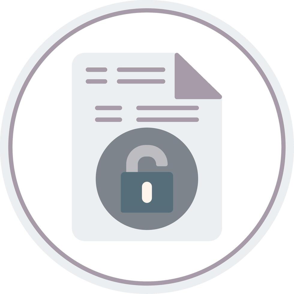 Unsecure File Flat Circle Icon vector