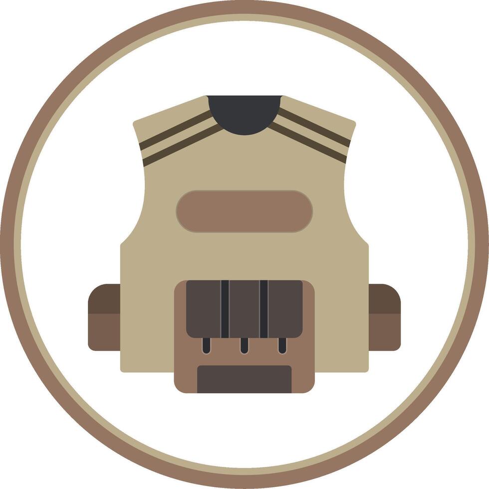 Vest Flat Circle Icon vector