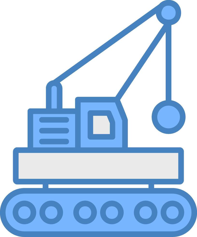 Wrecking Ball Line Filled Blue Icon vector