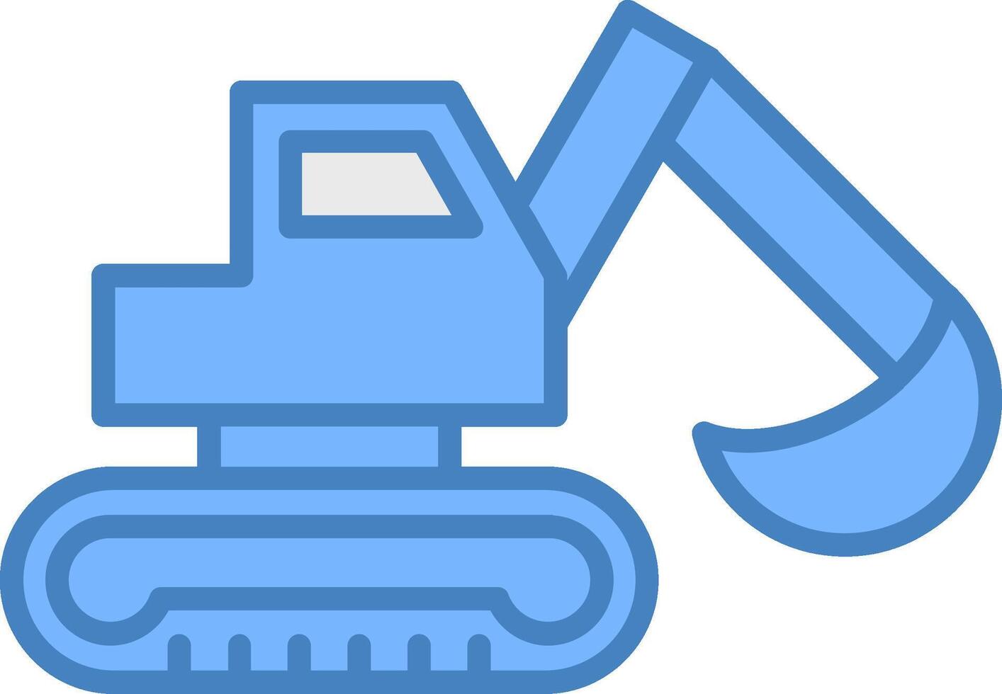 Digger Line Filled Blue Icon vector