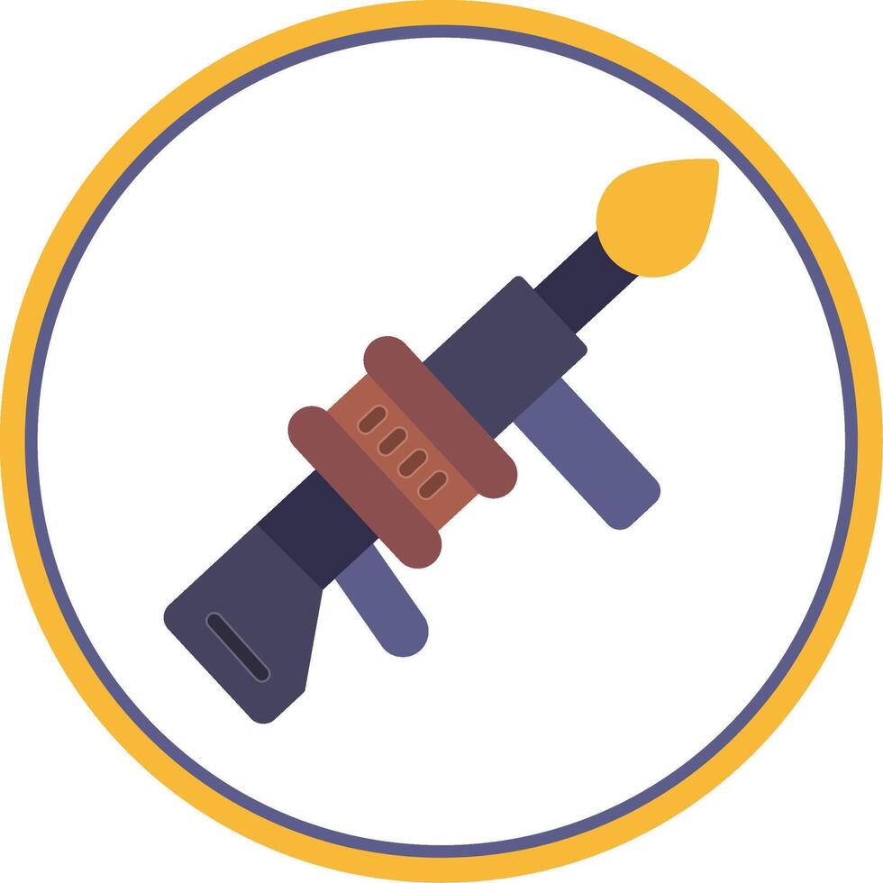 Grenade Launcher Flat Circle Icon vector