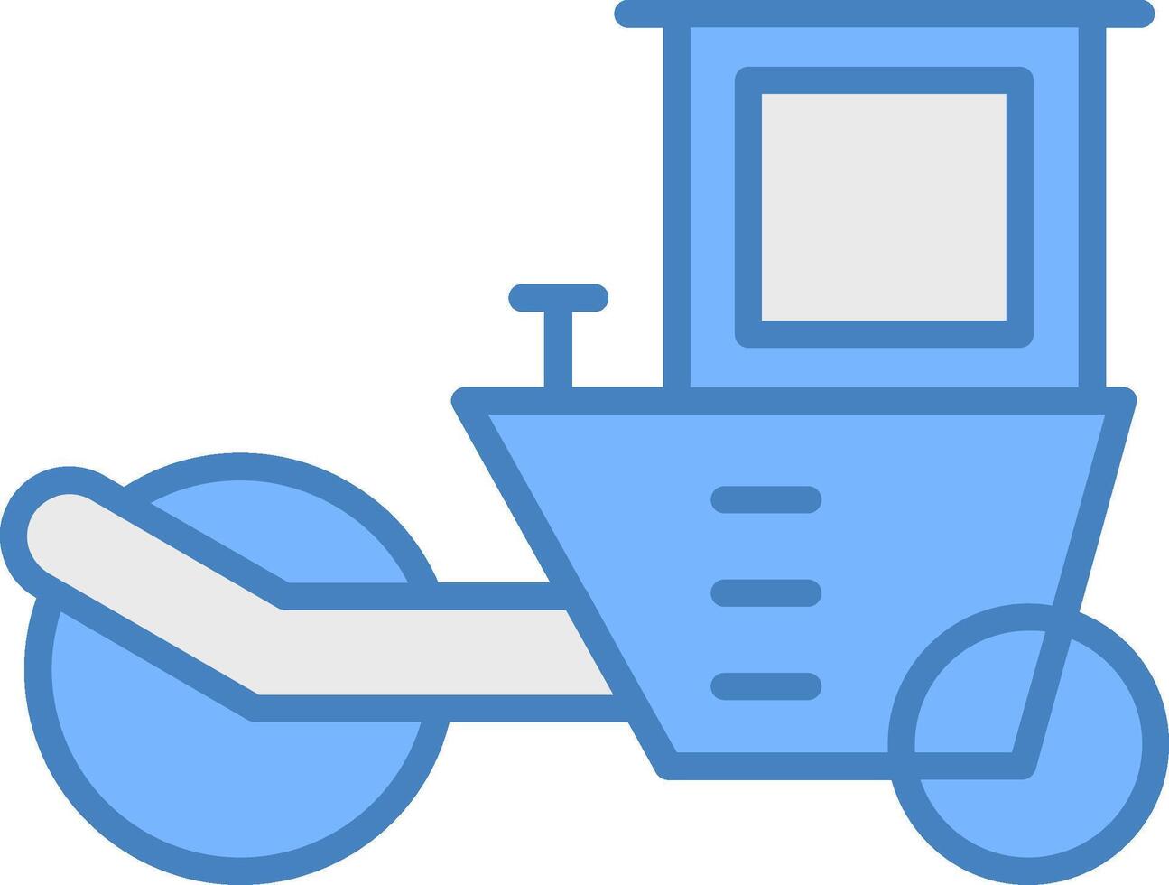 Roller Line Filled Blue Icon vector