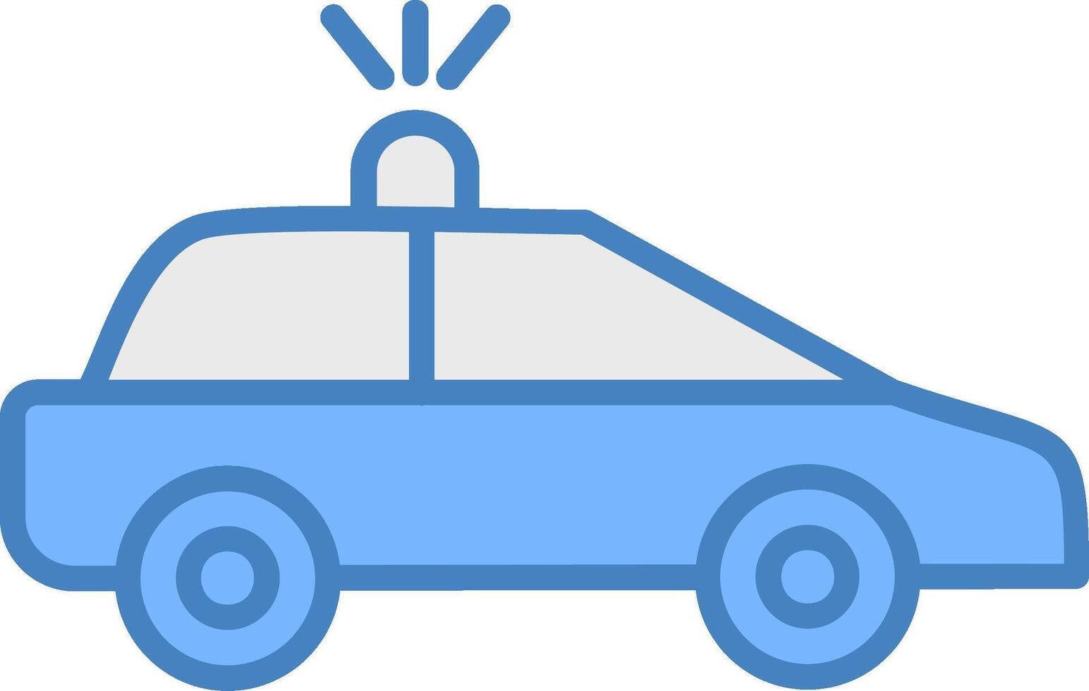Police Van Line Filled Blue Icon vector