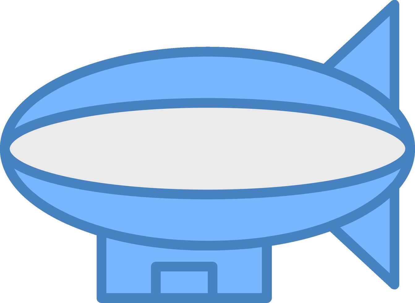 Blimp Line Filled Blue Icon vector
