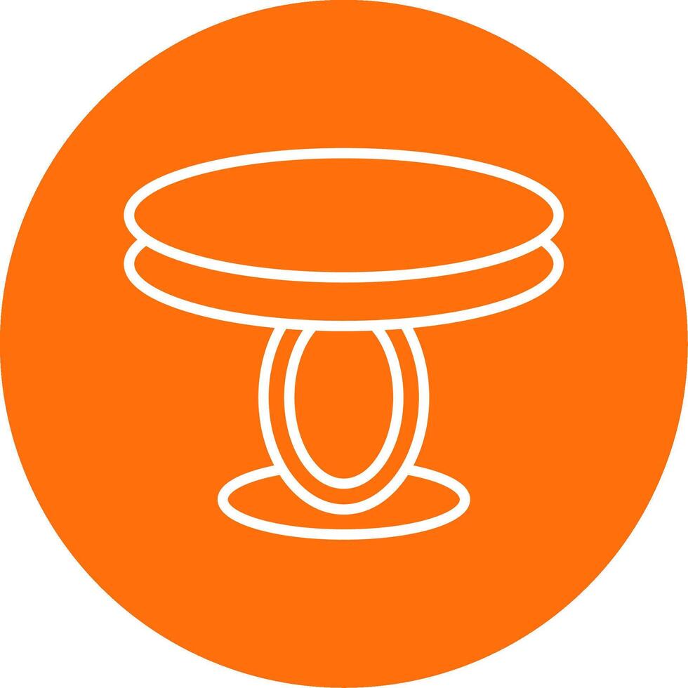 Dining Table Multi Color Circle Icon vector