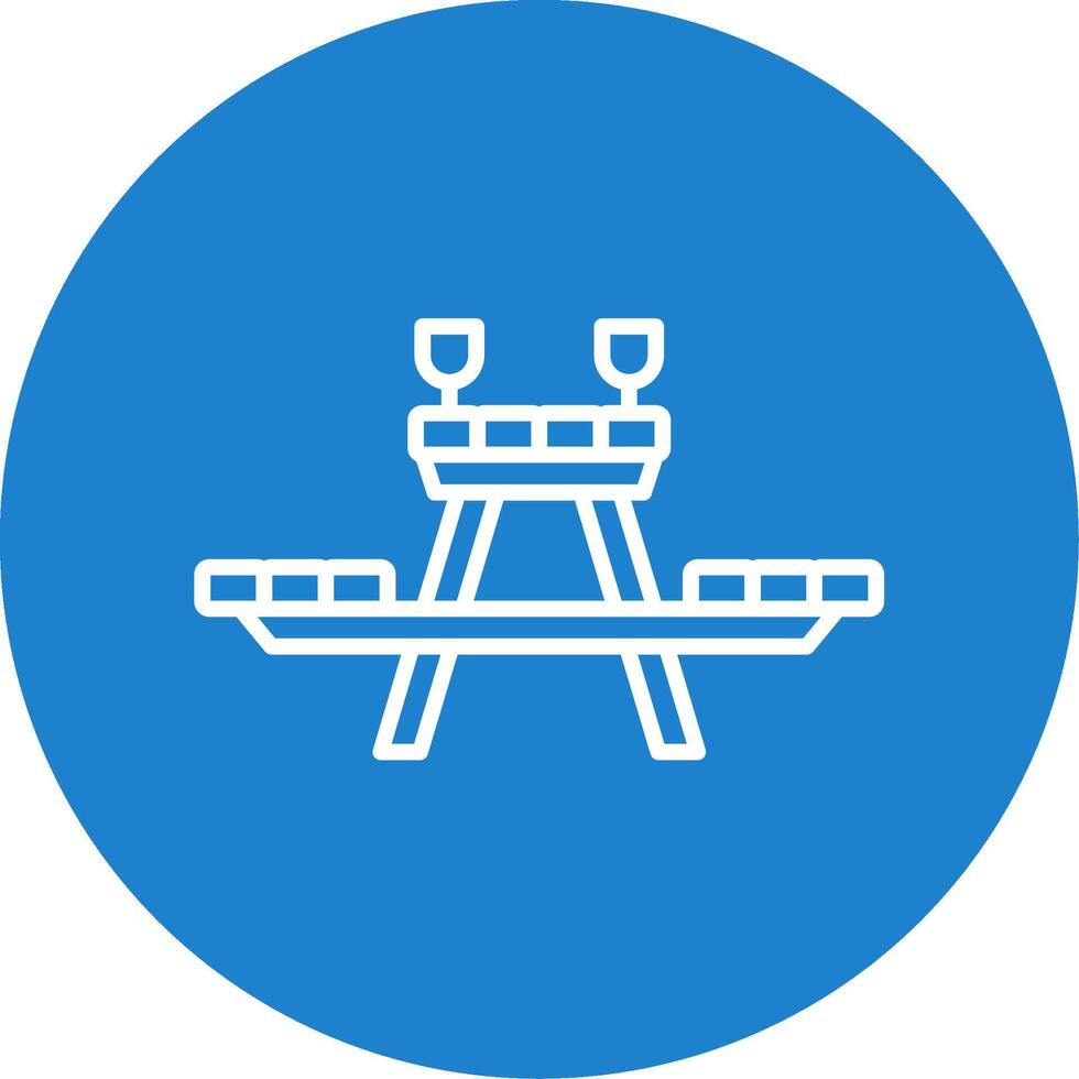 Picnic Table Multi Color Circle Icon vector