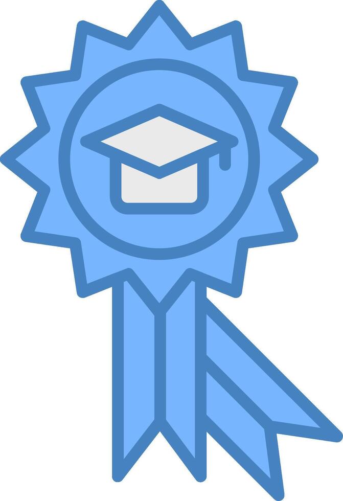 Award Line Filled Blue Icon vector