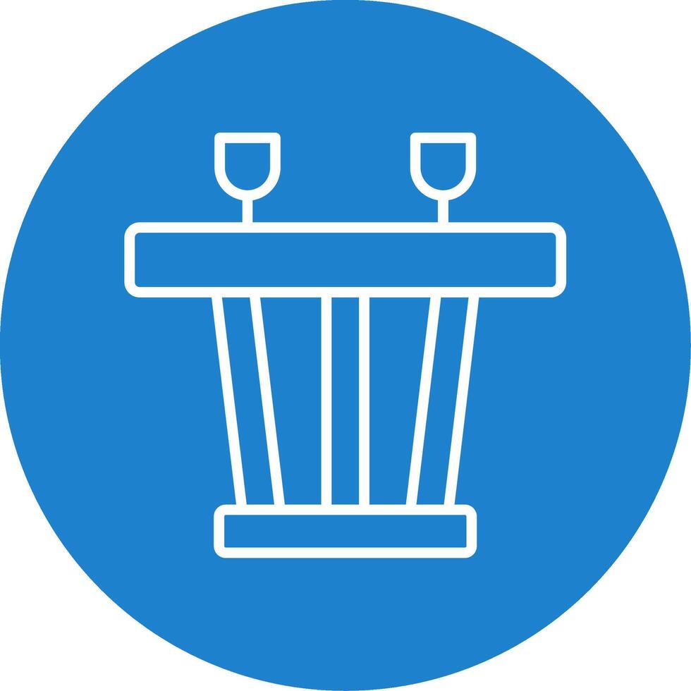 Dining Table Multi Color Circle Icon vector
