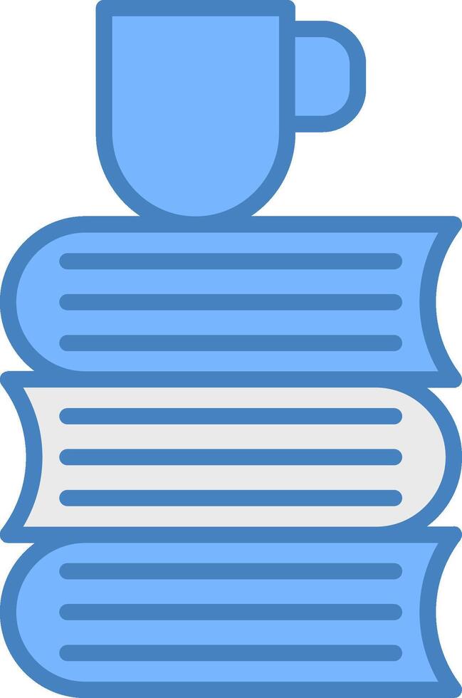 Books Line Filled Blue Icon vector