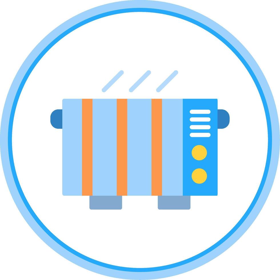 Electric Heater Flat Circle Icon vector