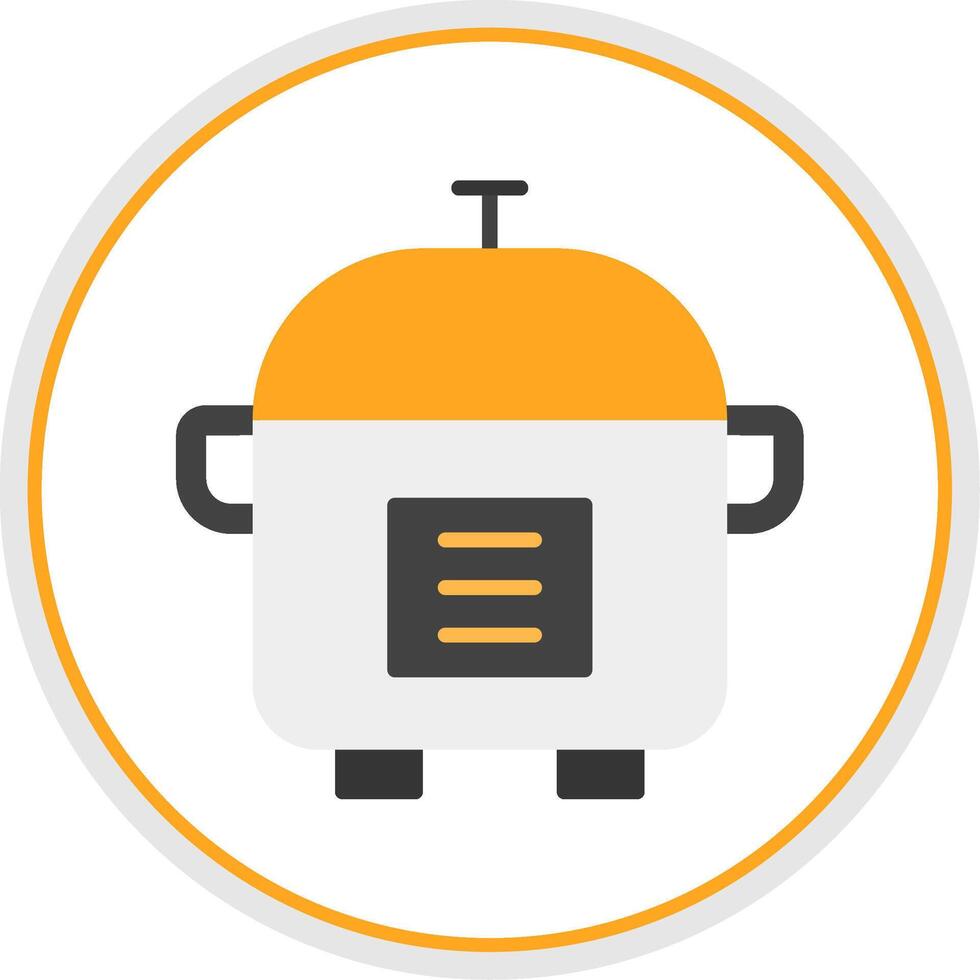 Rice Cooker Flat Circle Icon vector