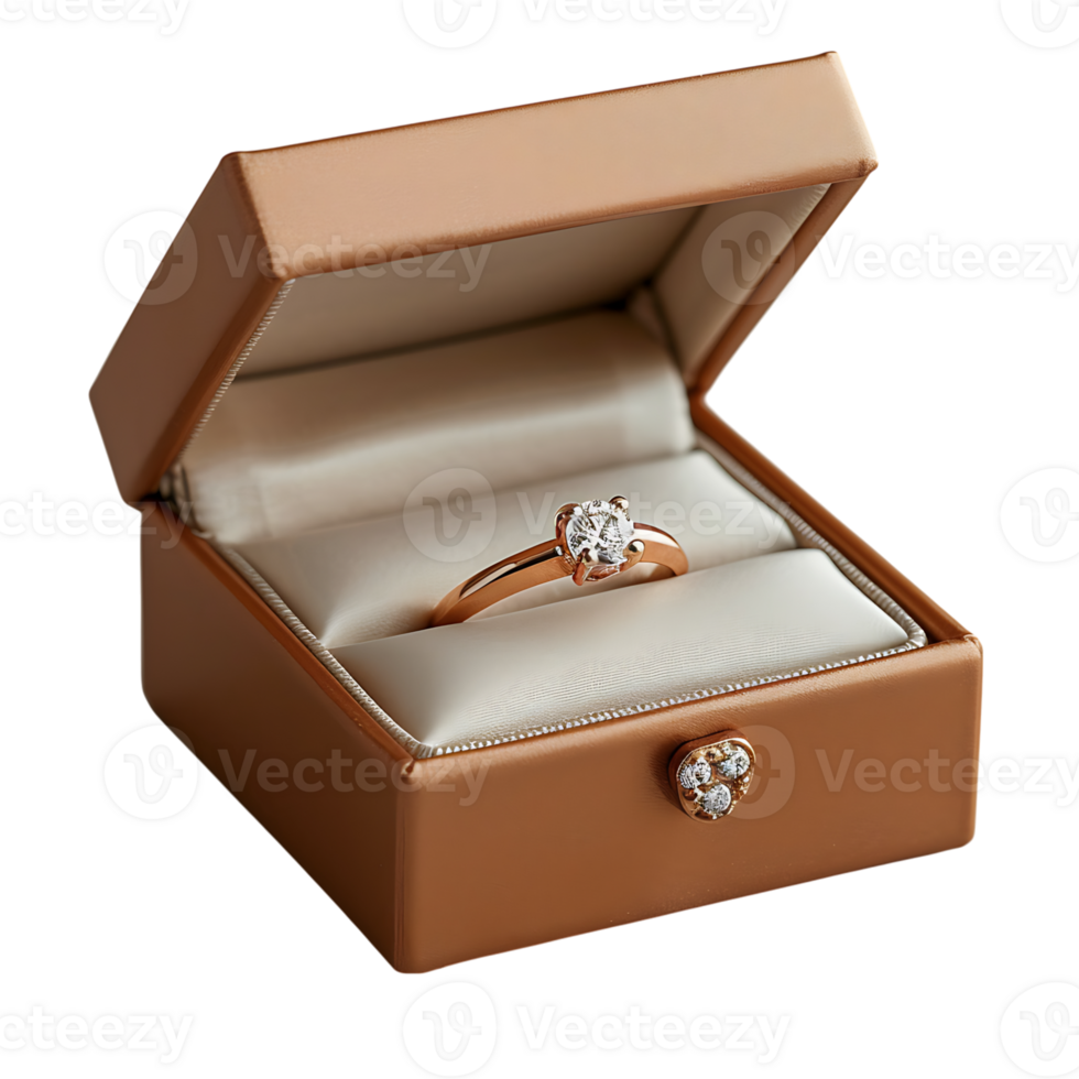 uma Casamento anel dentro uma caixa em isolado transparente fundo png