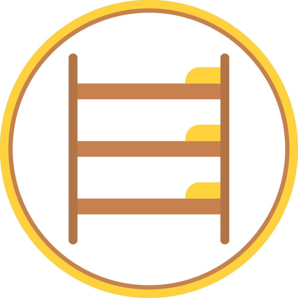 Bunk Bed Flat Circle Icon vector