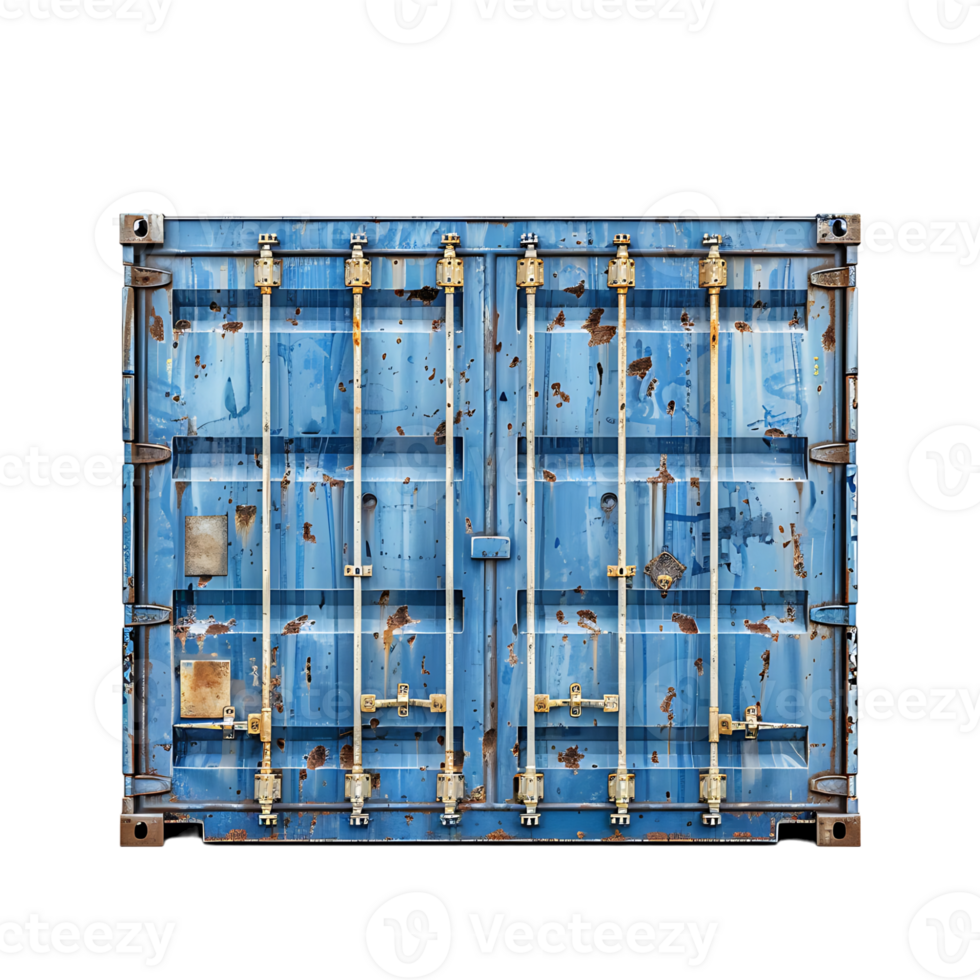Shipping container on isolated transparent background png