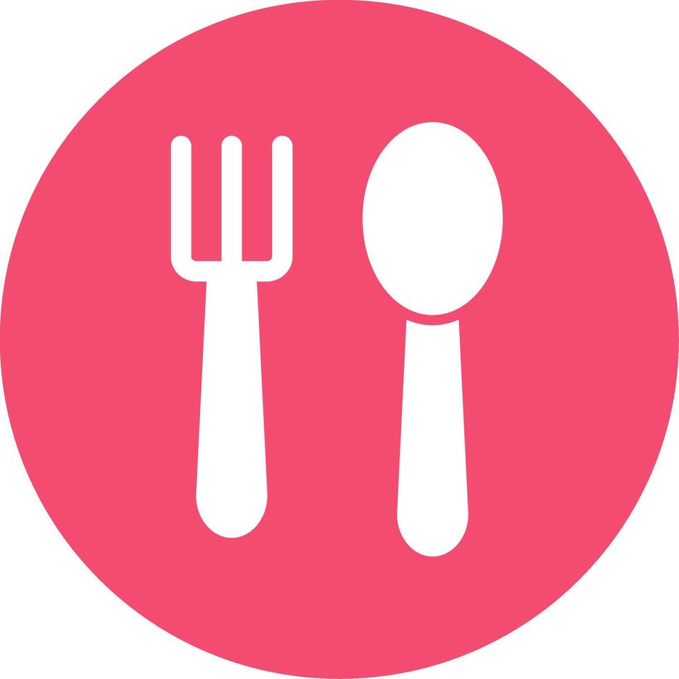 cuchara y tenedor multi color circulo icono vector