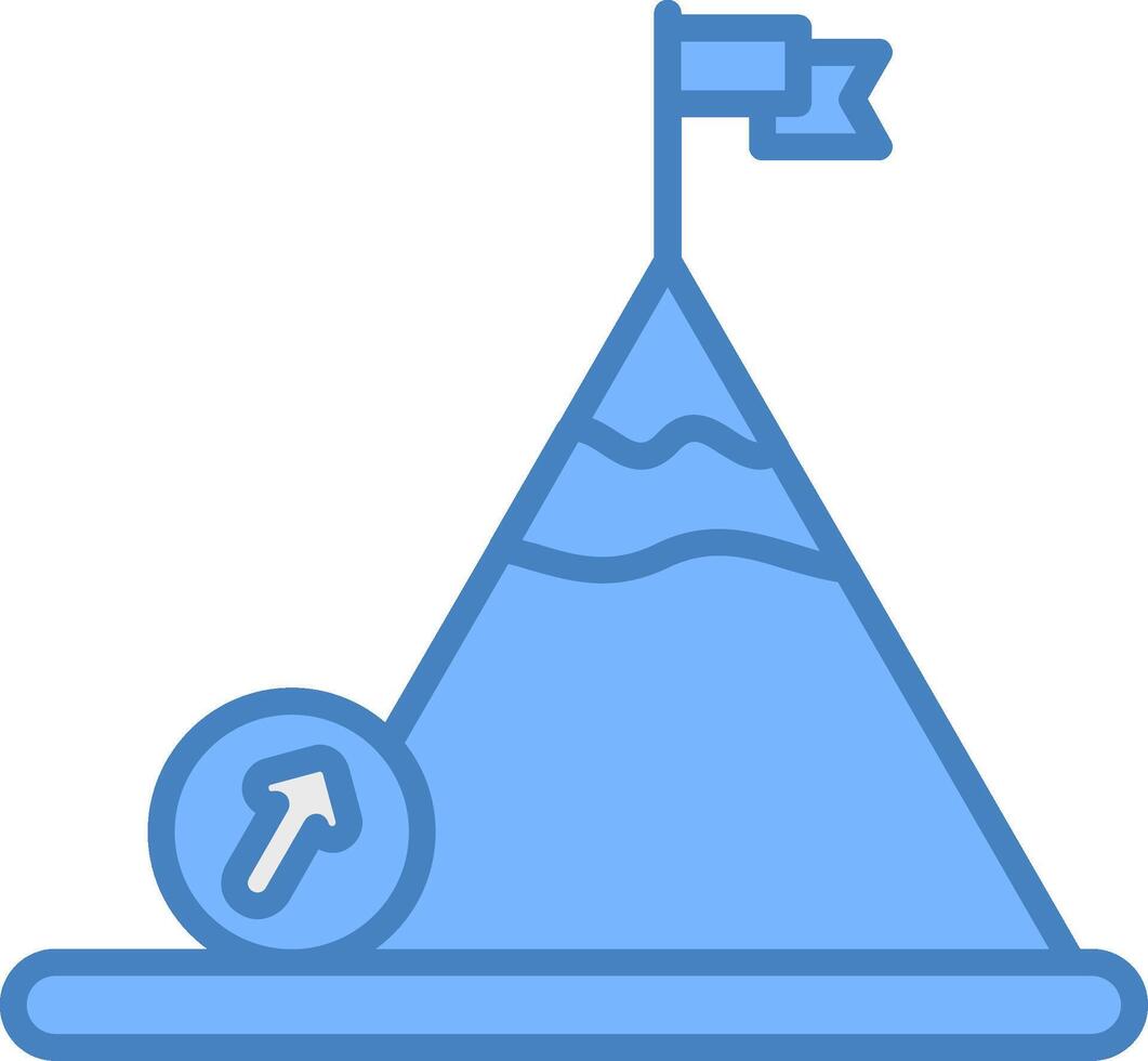 Boulder Line Filled Blue Icon vector