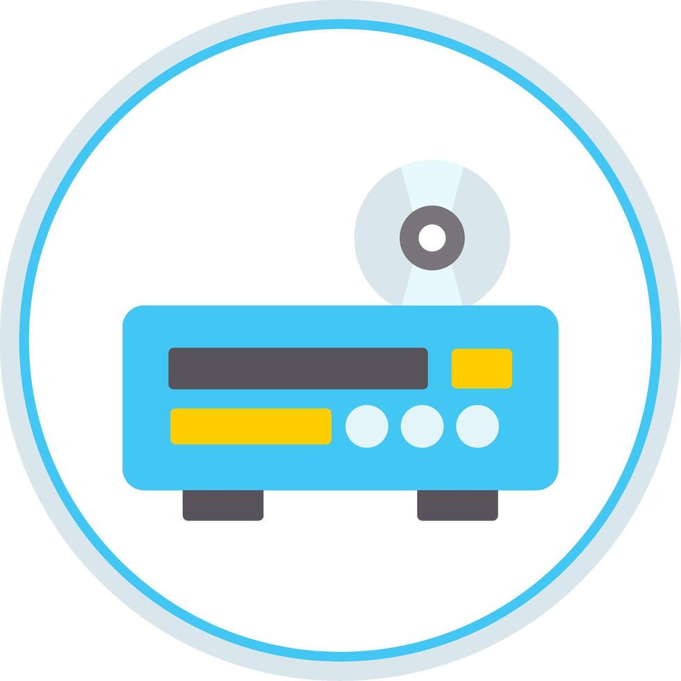 Dvd Player Flat Circle Icon vector