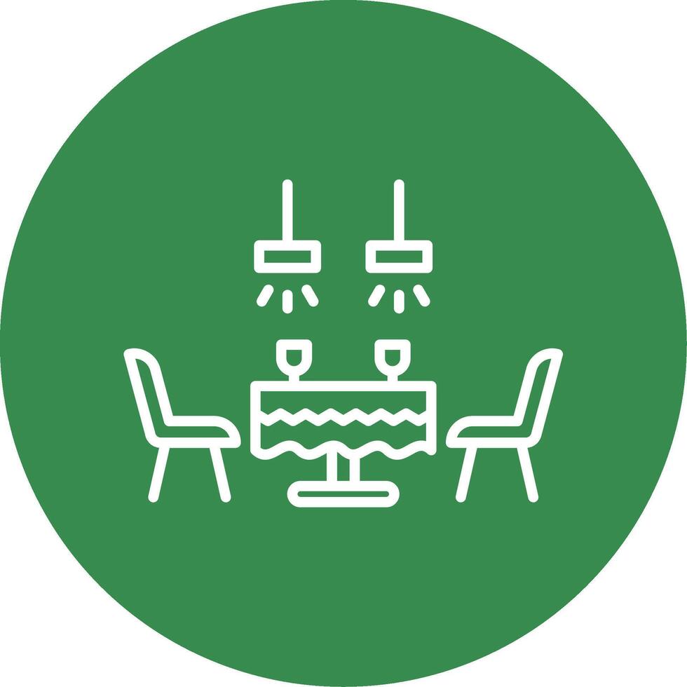 Dining Table Multi Color Circle Icon vector