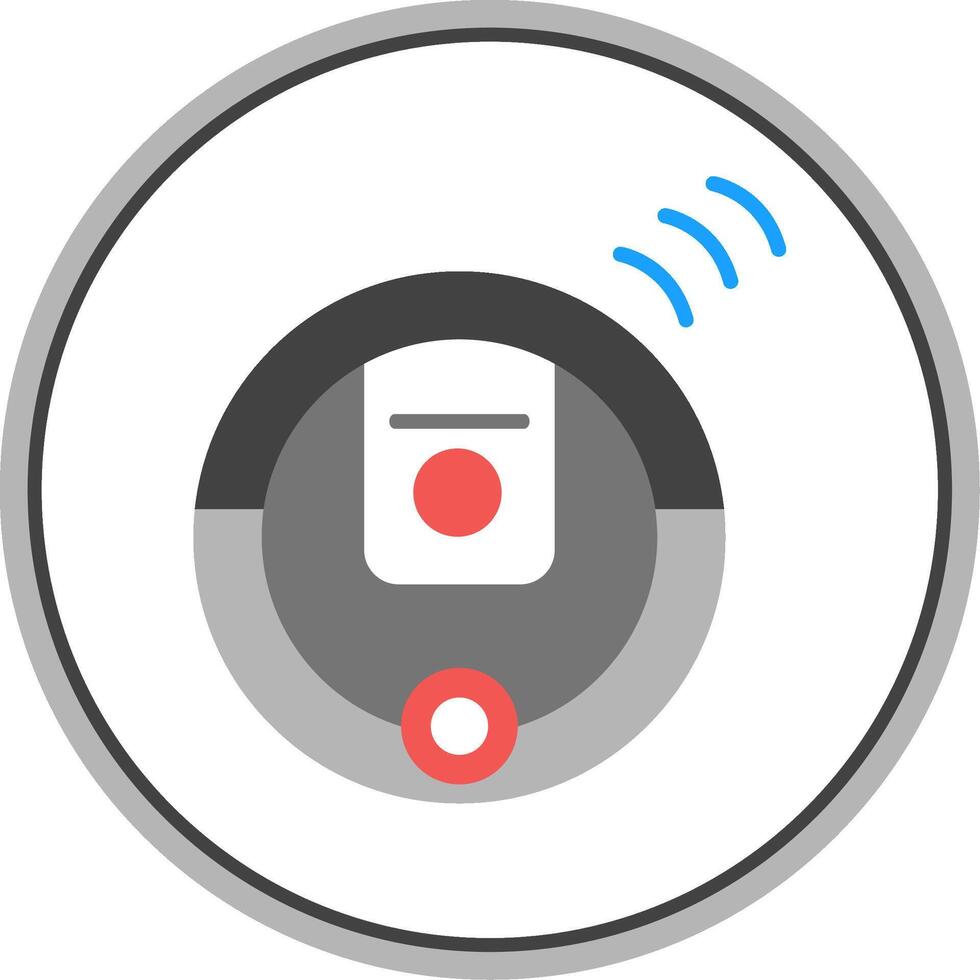 Robot Vacuum Cleaner Flat Circle Icon vector