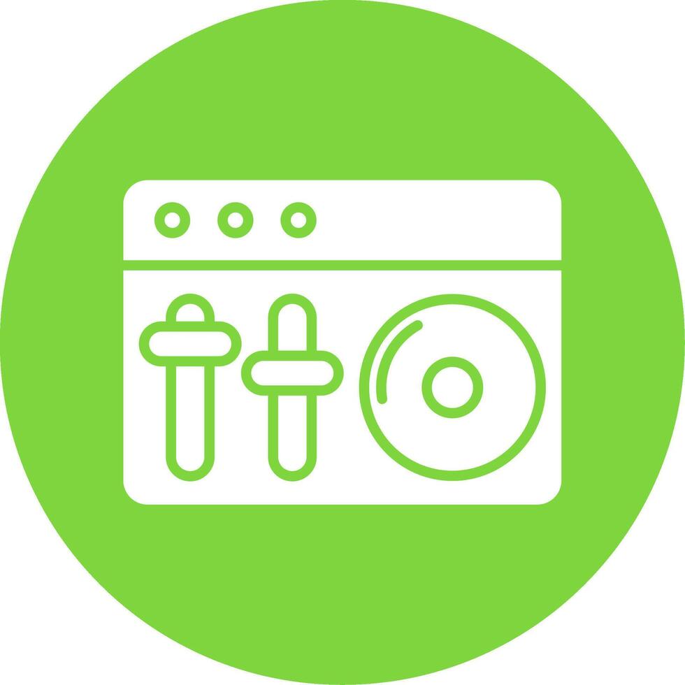 Dj Mixer Multi Color Circle Icon vector