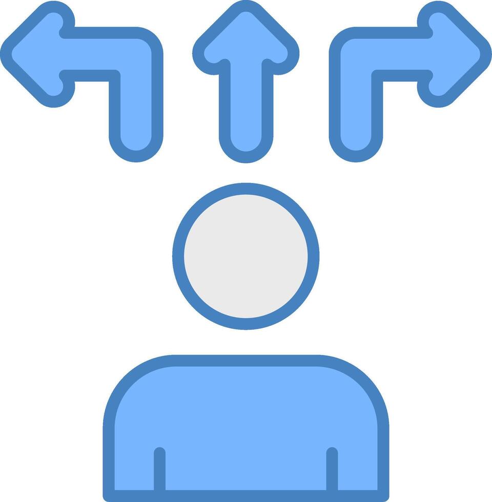 Decision Making Line Filled Blue Icon vector