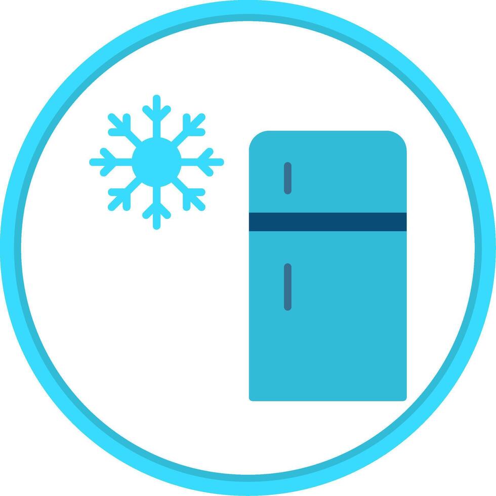 Refrigerator Flat Circle Icon vector