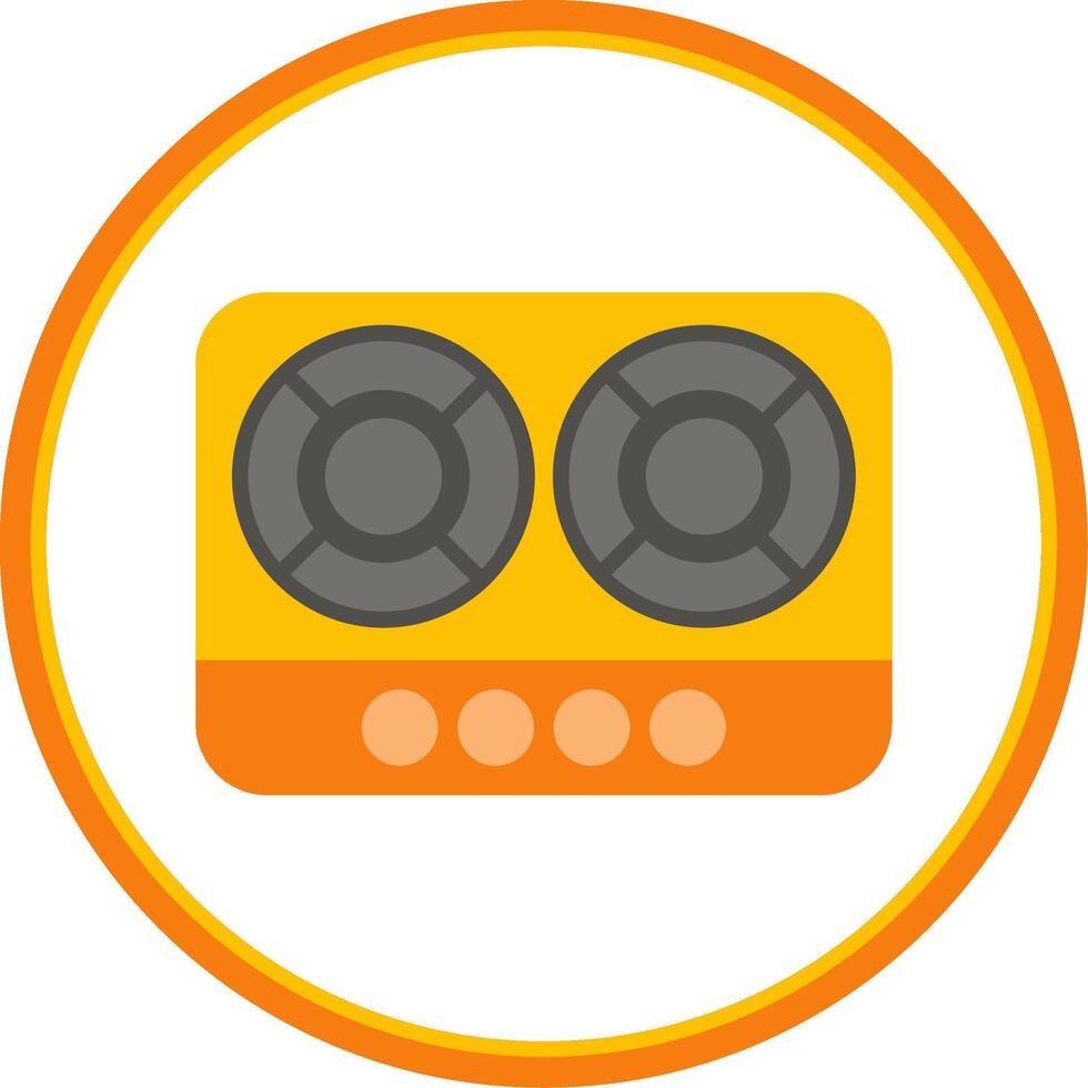 Hob Flat Circle Icon vector