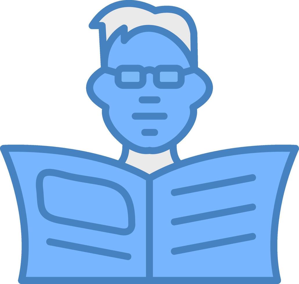 Man Line Filled Blue Icon vector