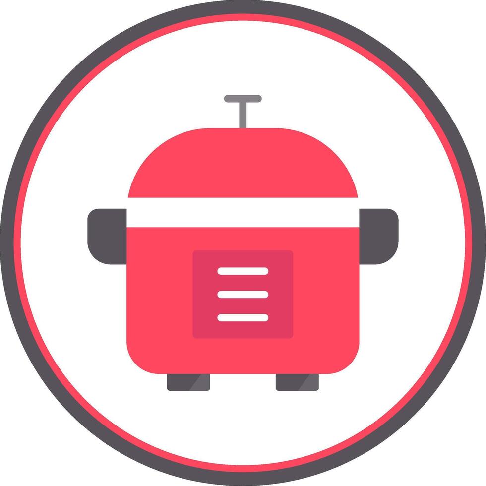 Slow Cooker Flat Circle Icon vector