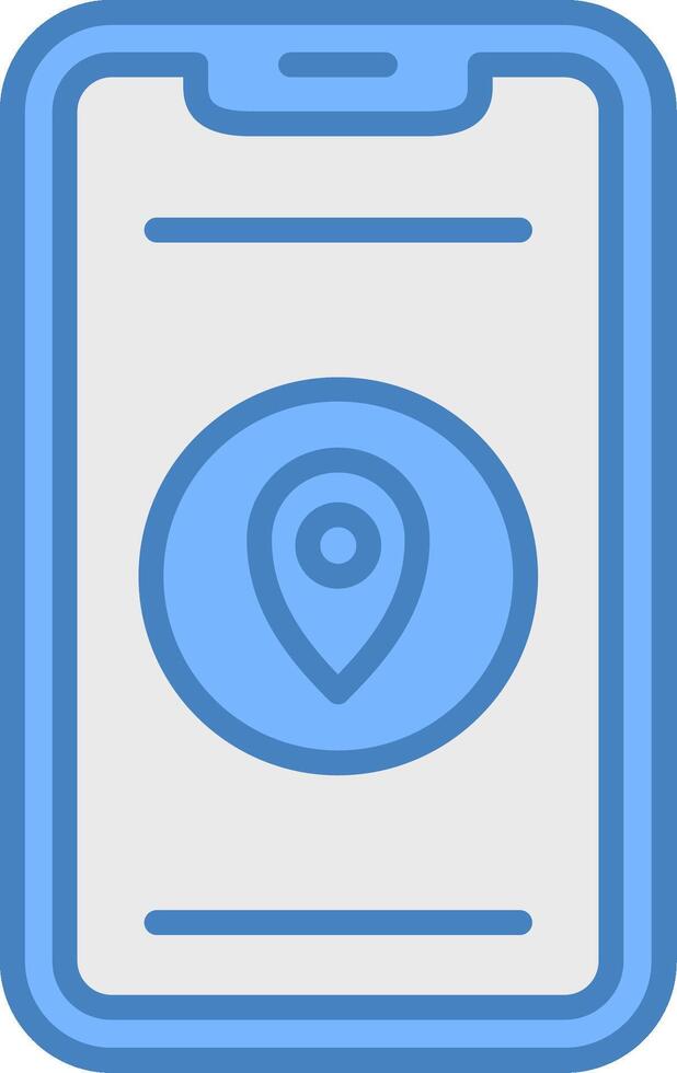 Mobile Line Filled Blue Icon vector