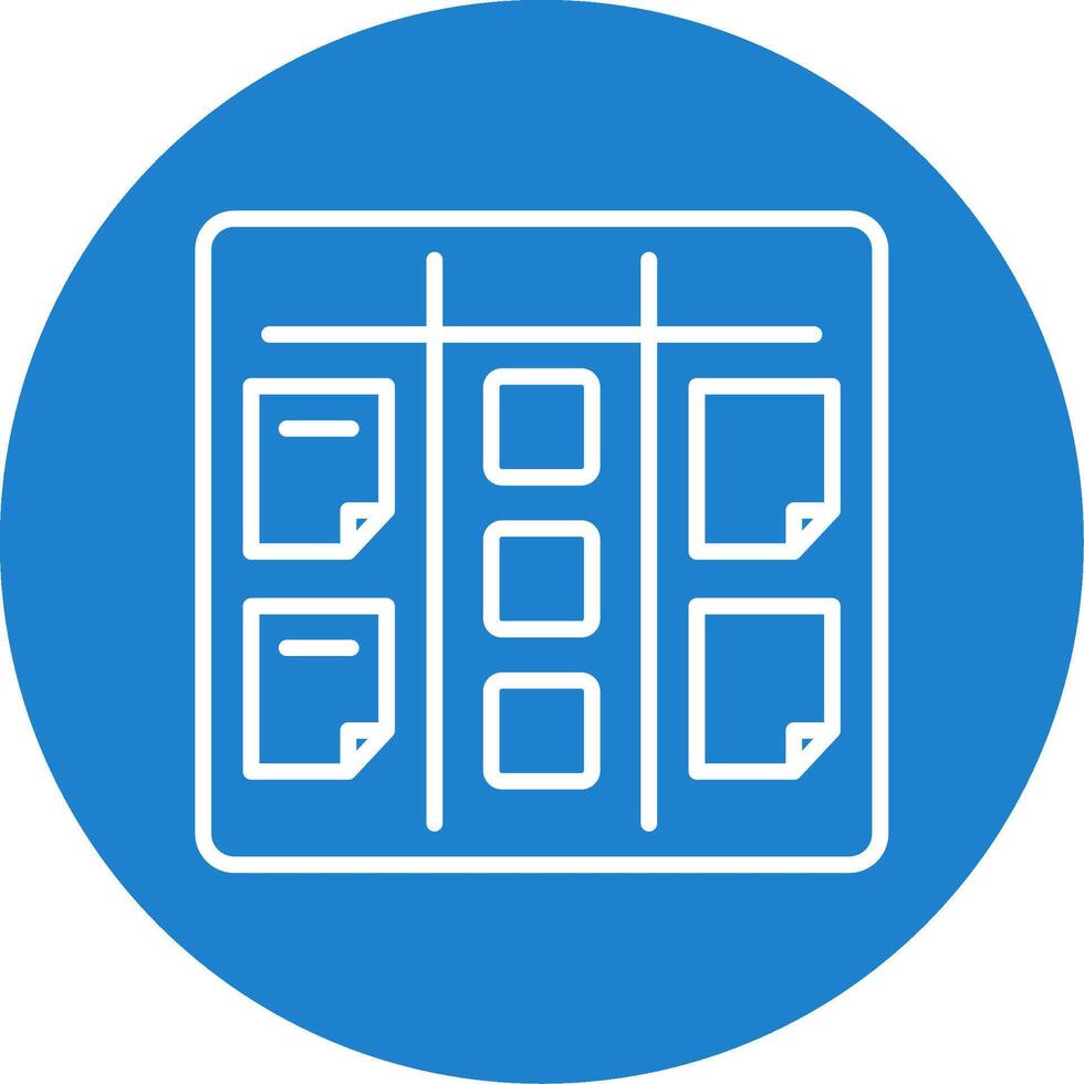 Kanban Multi Color Circle Icon vector