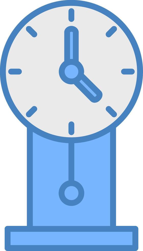 reloj línea lleno azul icono vector